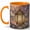 Orange, variant on Glowing Lantern Coffee Mug, Night Garden Mug for Women, Watercolor Lantern with Moths, Flowers and Moonlight, Cozy Fantasy Gift, Ceramic 11 Oz Cup