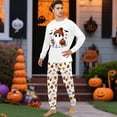 thumbnail image 2 of Family Matching Halloween Pajamas Set -2 Piece Halloween Ghost with Pumpkin Print Long Sleeve Top & Pants Sleepwear for Family Halloween Nights White Pajamas for 3XL Pjs, 2 of 5