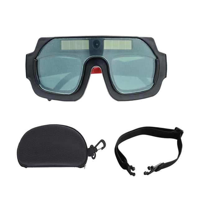 Gafas de soldador con oscurecimiento automático solar, protección para soldadura con lentes de policarbonato ajustables y protección contra arco eléctrico.