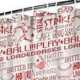 thumbnail image 3 of Red Baseball Terms Pattern Shower Curtain 72"x72" ,Bathroom Decorative Shower Curtains Set with 12 Hooks,Modern Waterproof Washable Shower Curtain, 3 of 6