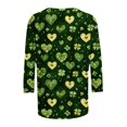 thumbnail image 5 of Craaazy Ladies' Leisure St. Patrick's Day Printed Round Neck 3/4 Sleeve T-shirt Loose Top Gifts, 5 of 5