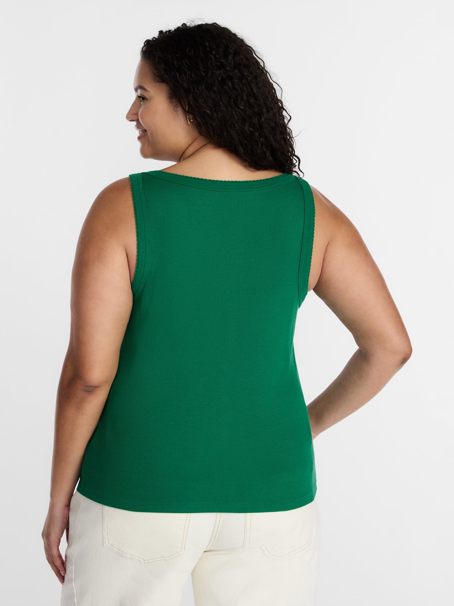 Terra & Sky Women’s Plus Size Button Through Tank, Sizes 0X-4X