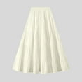 thumbnail image 2 of vigerkar Women's A-Line Bow Elastic Waist Midi Skirt Fairy Flowy Tulle Pleated Tiered Party Long Skirts 2025 Beige, One Size, 2 of 9
