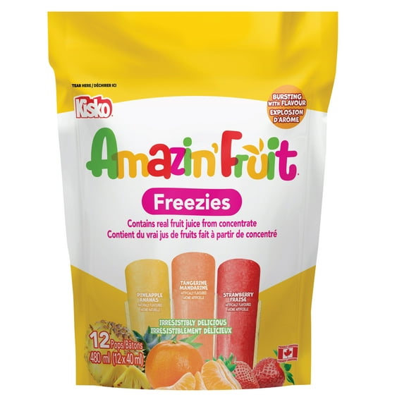 Bâtons glacés Amazin’ Fruit à saveurs multiples Kisko 12 x 40ml