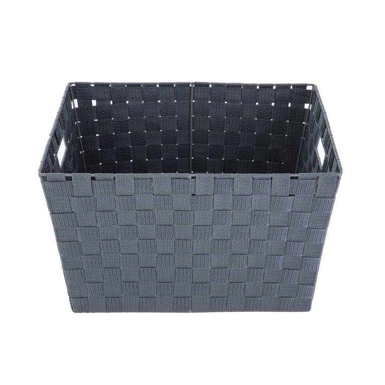 Medium Woven Decorative Storage Basket, Gray photo 6