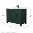 thumbnail image 5 of Wyndham Collection Beckett 42" Wood Single Bathroom Vanity in Green/Black, 5 of 6