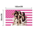 thumbnail image 2 of Tapiz WENWELL Katseye con bandera americana rosa, 90 x 150 cm, poliéster, 2 of 8