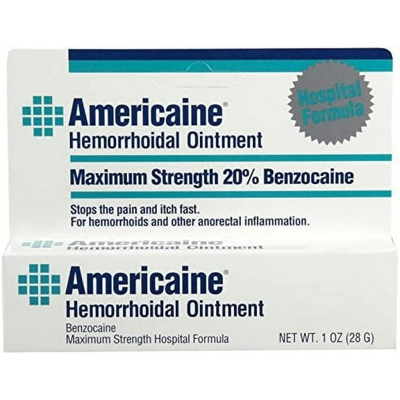 Americaine Hemorrhoidal Ointment Maximum Strength 20% Benzocaine 1 oz