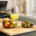 thumbnail image 3 of Frutero de 2 niveles para encimera de cocina: Cesta met&aacute;lica para verduras con colgador para pl&aacute;tanos: Gran capacidad de almacenamiento desmontable para comida y pan (Negro), 3 of 8