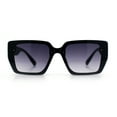 thumbnail image 4 of Womens Rose Metal Button Gem Arm Rimless Rectangle Designer Fashion Sunglasses Black - Smoke, 4 of 8