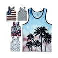 thumbnail image 4 of Mens Graphic Tank Top Muscle Workout Beach Sleeveless Shirt, Dollars, Size: XL, Spicy Tuna, 4 of 4