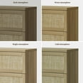 thumbnail image 6 of SICOTAS 34.2" Tall 3-Drawer Dresser Nightstand, Small Boho Rattan Chest of Drawers with Slide Rails, Wood Dresser Organizer, Modular Storage Cabinet for Bedroom & Living Room, Natural Oak, 6 of 7