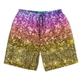 thumbnail image 4 of Bixox Men's Glitter Rainbow printing Casual Classic Fit Short Summer Beach Shorts, 4 of 6