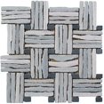 thumbnail image 1 of Intrend Tile LS013-G Quartzite Basketweave Interlocked Mosaic Blend - Green, 1 of 1