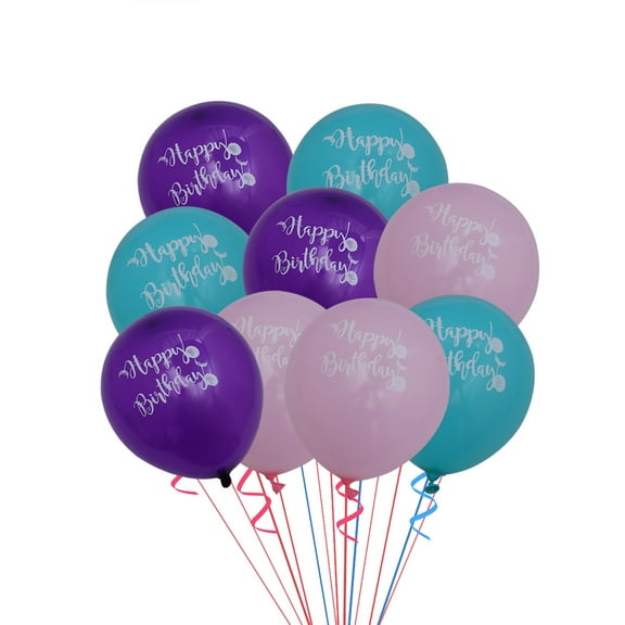 GOOHOCHY 15pcs Mermaid Printing Balloons Set Confetti Balloons Set Birthday Party Supplies Latex Balloons Party Decoration