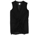 thumbnail image 1 of bar III Womens Tie Front illusion Knit Blouse, Black, Medium, 1 of 2