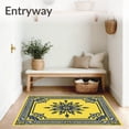 thumbnail image 3 of ODIKA 6'x9' Machine Washable Non-Slip Area Rug, Vintage Medallion Lattice Decorative Entryway High Traffic Rug with Pad, Yellow, 584949, 3 of 8