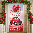 thumbnail image 6 of Red Heart Valentine's Day Banner Romantic Love Display Pink Cherry Blossom Teddy Bear Heart Backdrop for Valentine's Party Romantic Celebration Couples Gathering, 6 of 9
