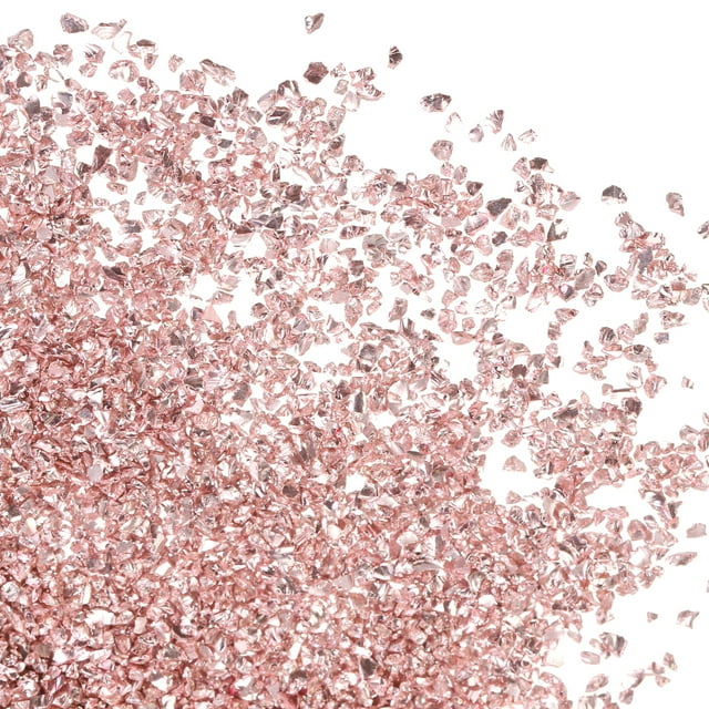 Uxcell Crushed Glass Glitters Colorful Irregular Glass Chips Chunky Pink