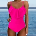 thumbnail image 2 of MSJUHEG Plus Size Swimsuit for Women,Ribbed One Piece Swimsuits for Women,1 Piece Swimsuit,Bandeau Bathing Suits,High Waist Bathing Suit,Monokini,Tummy Control Swimsuits for Women Hot Pink M, 2 of 6