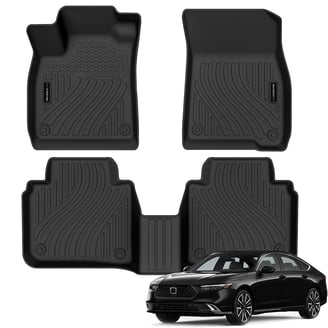 REZAW-PLAST All-Weather Floor Liners – For 2020-2024 Toyota Highlander, Front & Second Row, Black Rubber W/ Clips