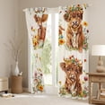 thumbnail image 3 of Manfei Cartoon Highland Cow Blackout Curtains Set of 2 (52x84 Each), Groovy Daisy Flower Window Curtains, Teens Kids Boys Girls Curtains and Drapes, Curtains and Drapes Decor, 3 of 6