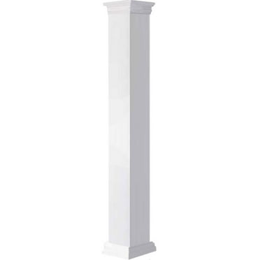 Ekena Millwork 12"W x 05'H Craftsman Classic Square Non-Tapered, Smooth Column, Prairie Capital & Prairie Base