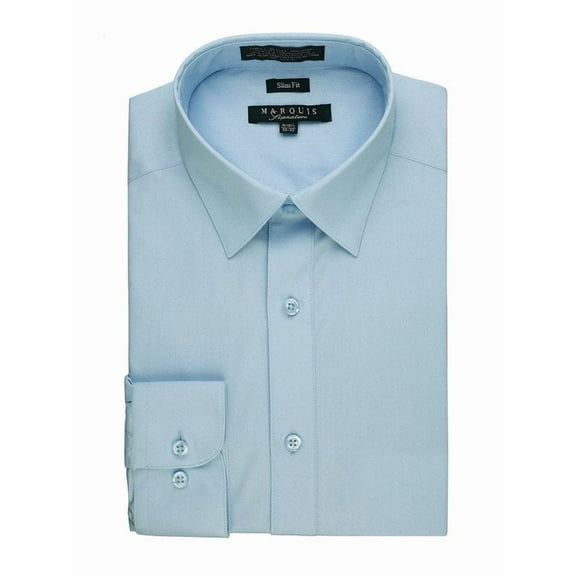 Marquis Mens Dress Shirt Slim Fit Long Sleeve Solid Dress Shirt Quality Dress Shirt for Men