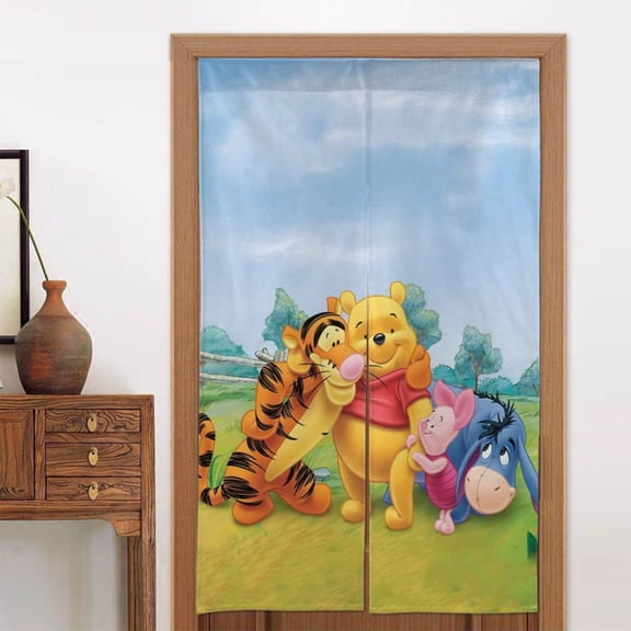 Eeyore Door Curtain for Doorway, Pattern Print Blackout Privacy Window Curtain, Room Divider Curtain Tapestry Home Decor, 34" W X 56" L