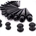 thumbnail image 3 of Kit de estiramiento de orejas, 50 piezas, juego de expansores de calibres de oreja, rejuvenecedores acrílicos y tapones y túneles de silicona, juego de joyería para Piercing Afortunado Sencillez, 3 of 4