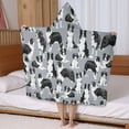thumbnail image 5 of Cute Border Collie Pattern Hooded Bath Towel，50"x30" for Ages 3 To 12 Kids, Quick Dry Lightweight Soft Microfiber Hood Beach Towel Cover Up for Kids, 5 of 7