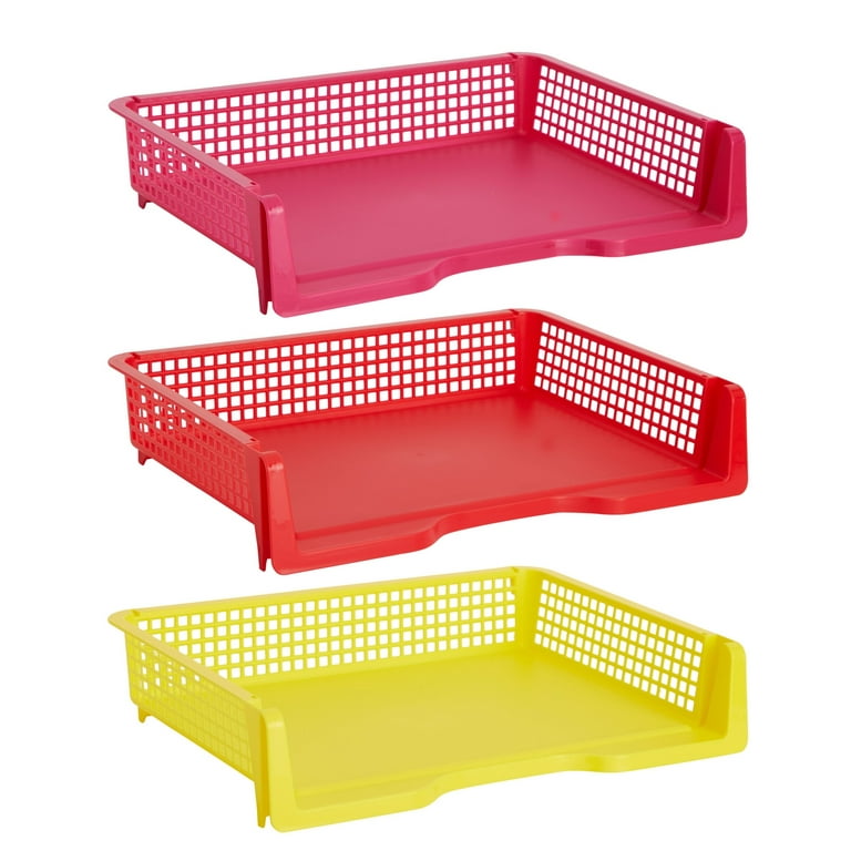 Cand Plastic Tray Basktes for File Paper Letter 6 Packs