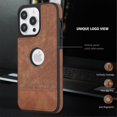 thumbnail image 3 of Decase iPhone 14 Pro Max Phone Case,PU Leather Ultra Slim Fit Logo View Luxury Elegant Business Anti-Scratch Cover Shell,for iPhone 14 Pro Max,Brown, 3 of 7