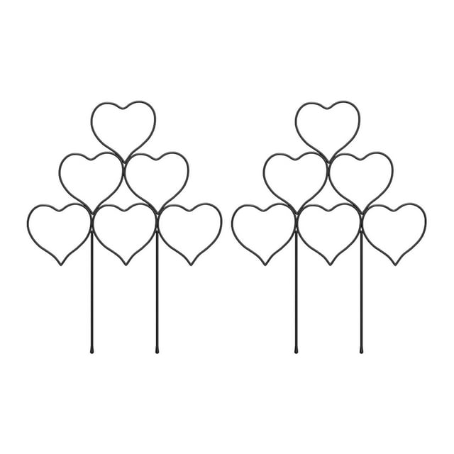 2 enrejados metálicos para plantas de jardín, para macetas, potos y jazmín. Negro