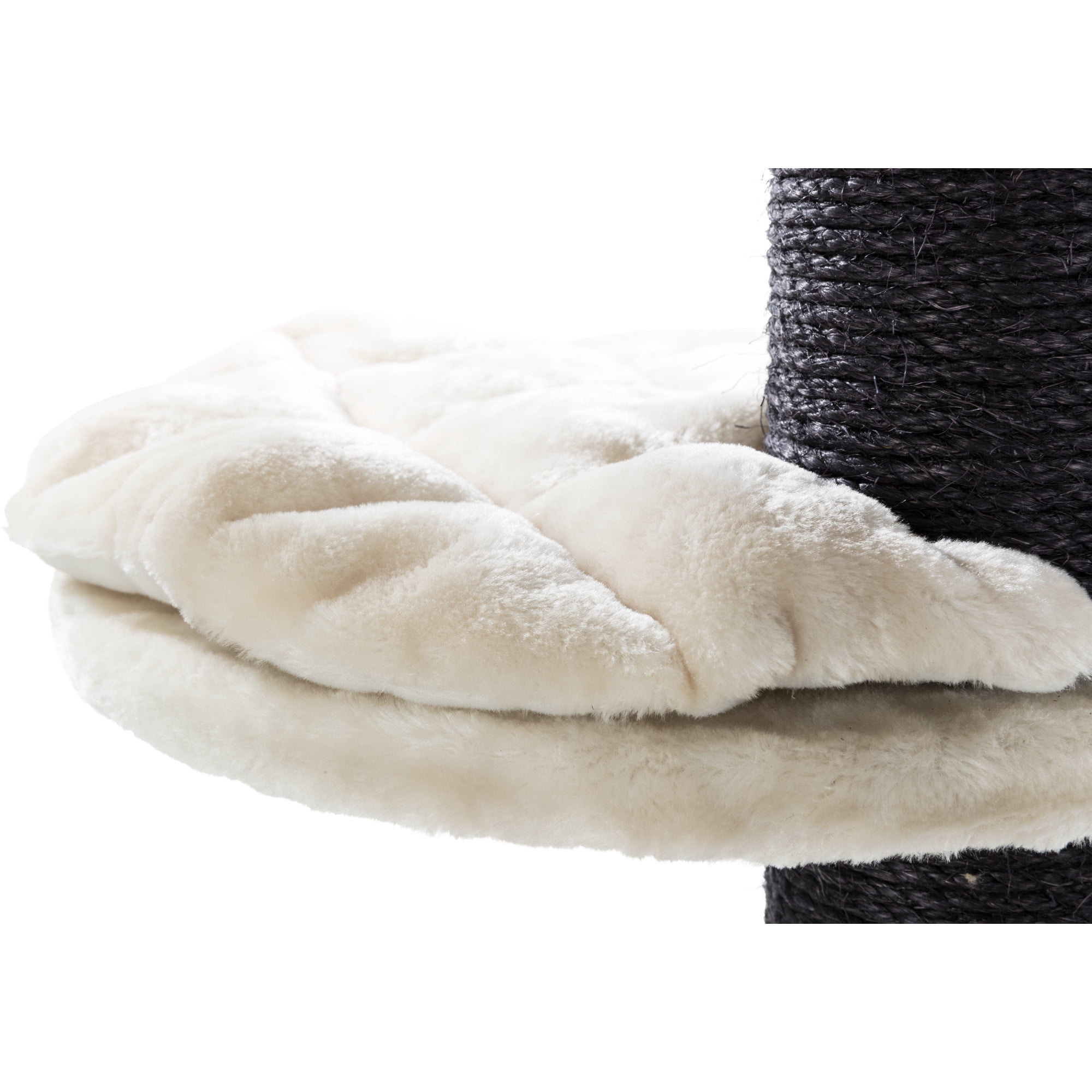 TRIXIE Bovina Plush & Sisal 3-Level 55.5" Cat Tree, Scratching Posts & Hammock, Black