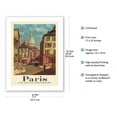 thumbnail image 2 of Paris France - A Street of Montmartre - Vintage Travel Poster by Rod Rieder c.1950s - Bamboo Fine Art 290gsm Paper (Unframed) 17x22in, 2 of 4
