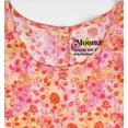 thumbnail image 6 of Moomaya Printed Womens Crop Top 3/4 Sleeve Button Up Round Neck Tunic Blouse, 6 of 7