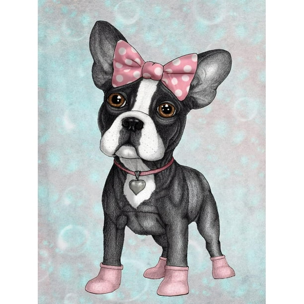 Sweet Frenchie Puppy Dog Whimsical Animal Print Wall Art By Barruf