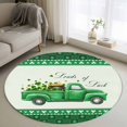 thumbnail image 2 of Area Rug 36in, St. Patrick's Day Truck with Gold Coin Floor Carpet Living Room Rug, Green Clovers Leaf Plaid Non-Slip Welcome Mat Indoor Rugs for Bedroom Dining Room, 2 of 9
