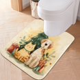 thumbnail image 3 of U-Shaped Toilet Mat Plush Bathroom Rug Mat Non Slip Bathroom Mats Cat and Dog with Christmas Tree, 3 of 5
