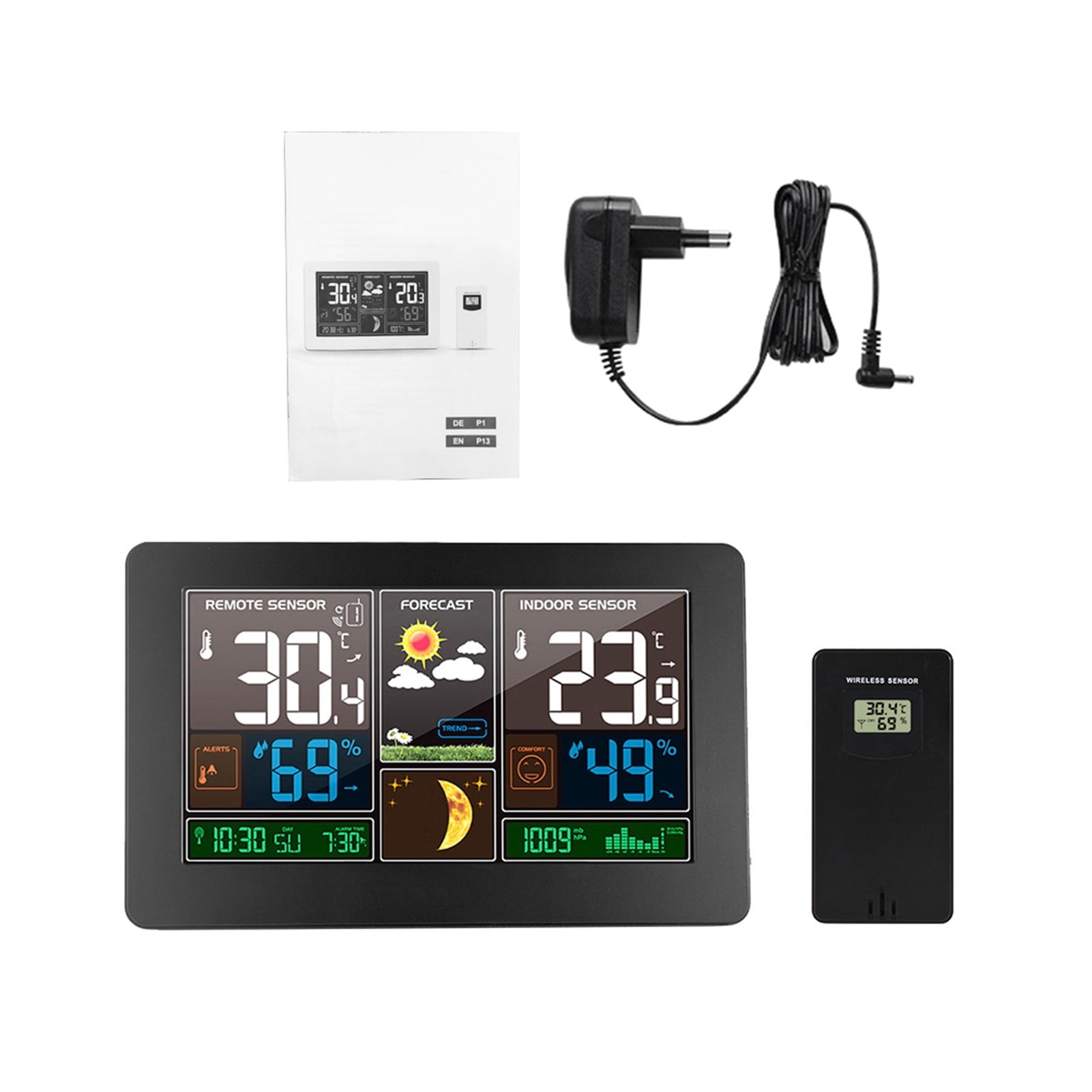 Wireless Weather Station with Backlight, Digital Thermometer Hygrometer Tool