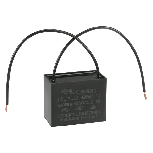 Capacitor de ventilador de techo CBB61 de 7uF 350V CA 2 cables Uxcell 1 paquete