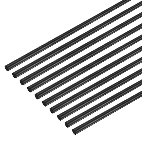 Uxcell 10-Pack Carbon Fiber Rods, 300mm Length 1mm Dia Carbon Fiber Solid Matte Pole