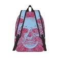 thumbnail image 3 of XMXT Backpack for School Work, Vintage Aged Floral Skull Pattern Canvas Bookbag Travel Bag for Women Men, s Pink, 3 of 7
