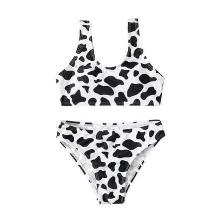 

Ruffle Butts Swim Suits Girls 2 Piece Cow Prints Bikini Briefs Beach Swimwear Set Bathing Suits For Girls Size 140