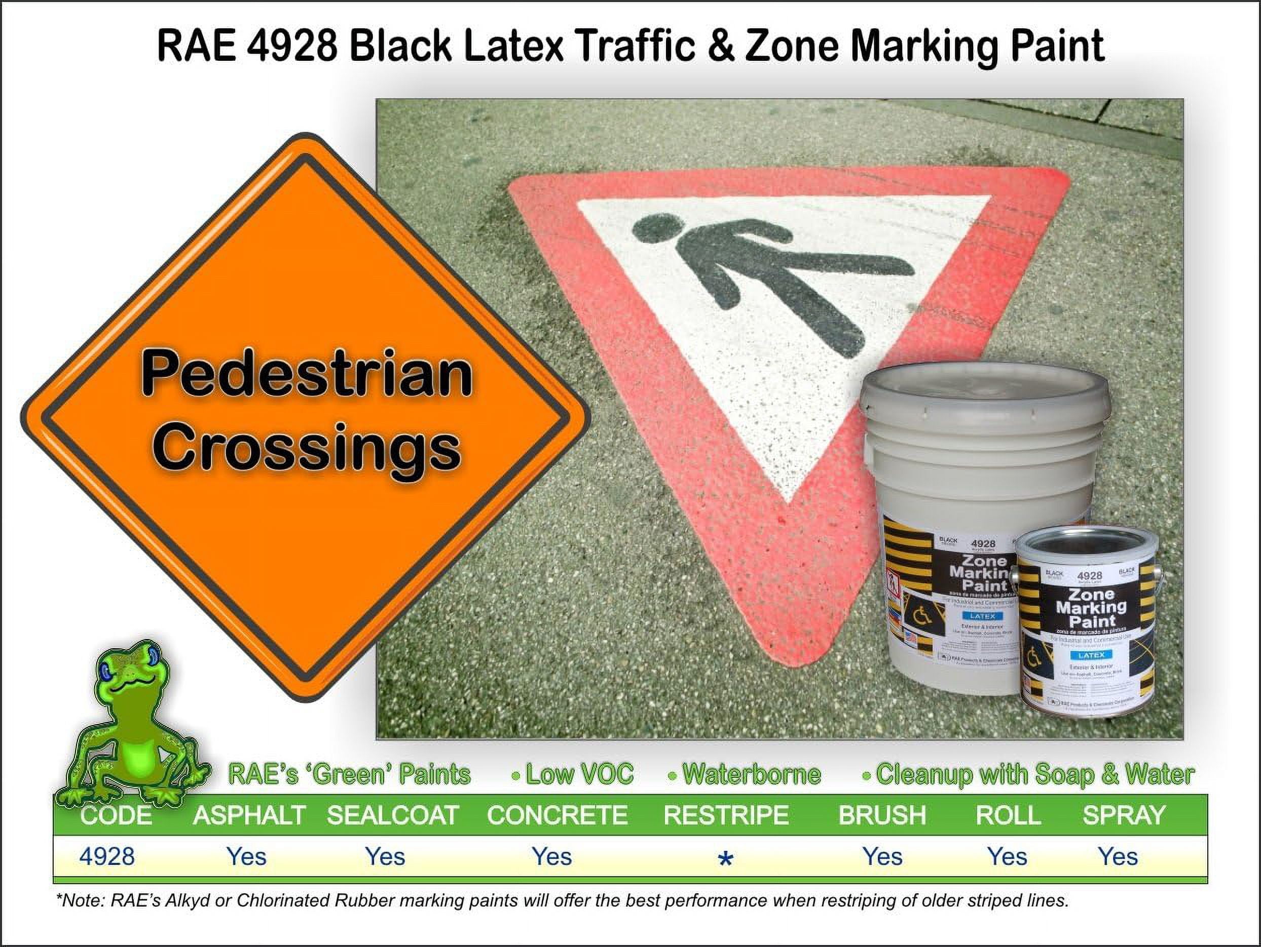 Rae Traffic Zone Marking Paint, 1 gal., Black, Latex Acrylic -Based 4928-01