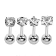 thumbnail image 2 of 4 Piezas de Cristal Inoxidable Tragus Labio Pendientes Pendientes Barras, 2 of 6