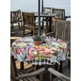 thumbnail image 2 of Outdoor Tablecloth with Umbrella Hole for Patio/Picnic/Party/Camping, Spring Flowers Waterproof Table Cloth Round Cover Washable, Farmhouse Black Plaid Wood Grain (Dia 60"), 2 of 8