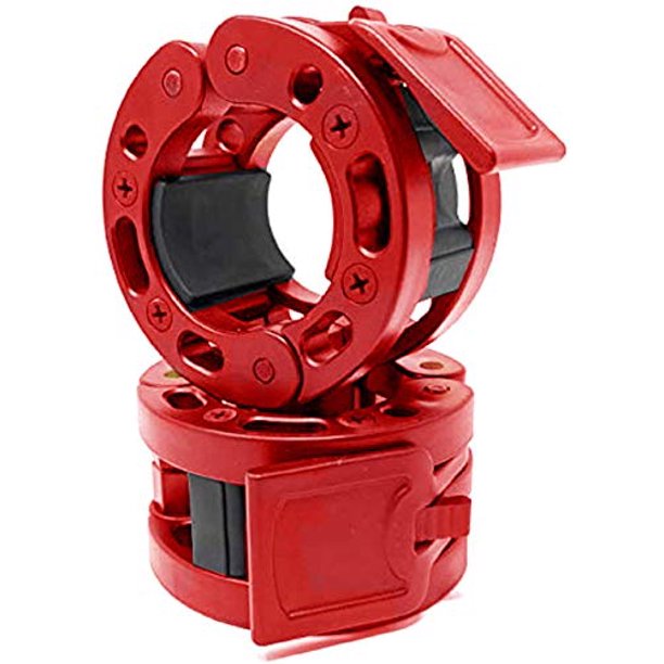 Clout Fitness Barbell Clamps Collars Red