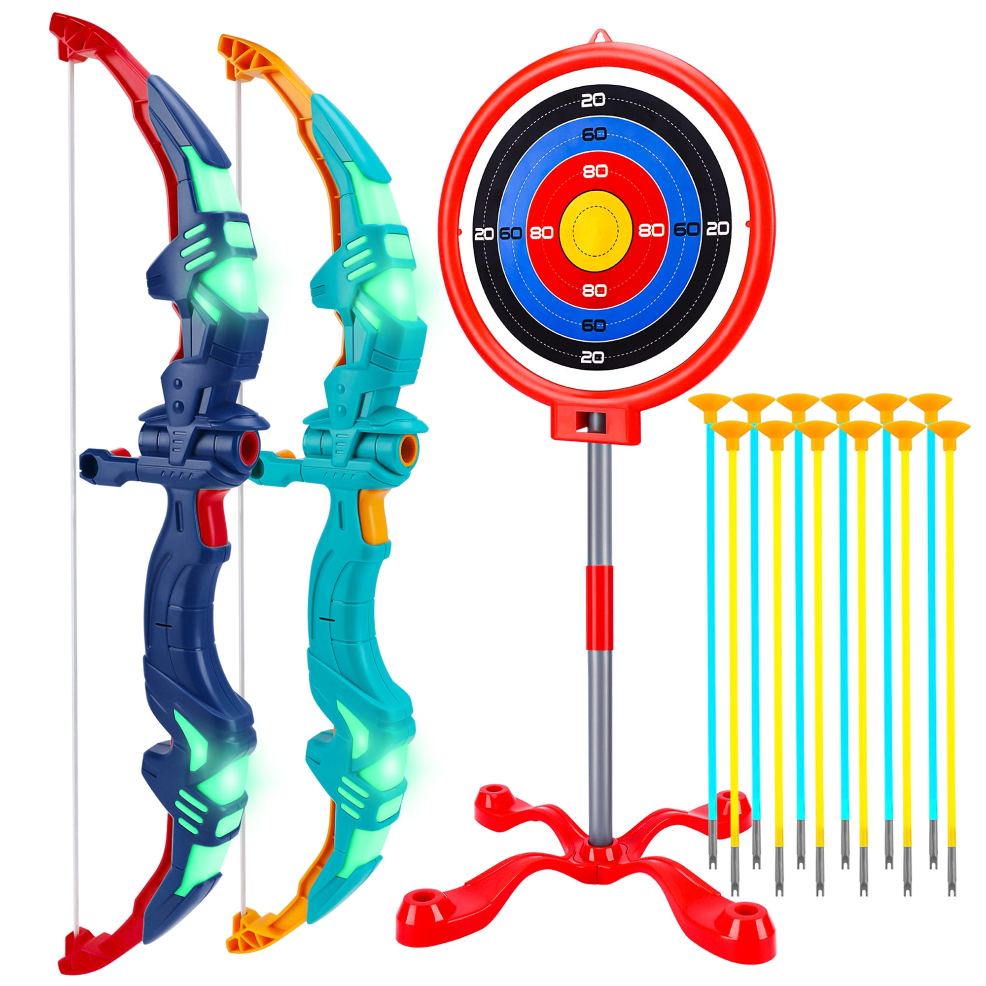 Wupuaait LED Bow and Arrow Set Toy, Toddler Archery Play Kit, Xmas